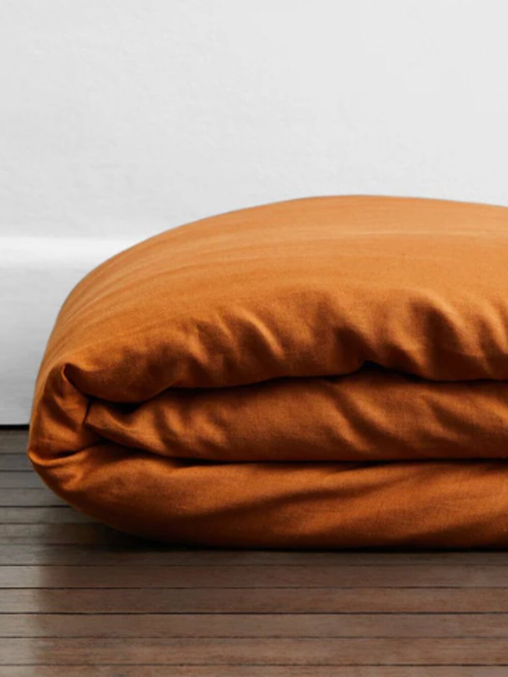 Bed Threads 100% French Flax Linen Duvet Cover in Rust, King/Cal King